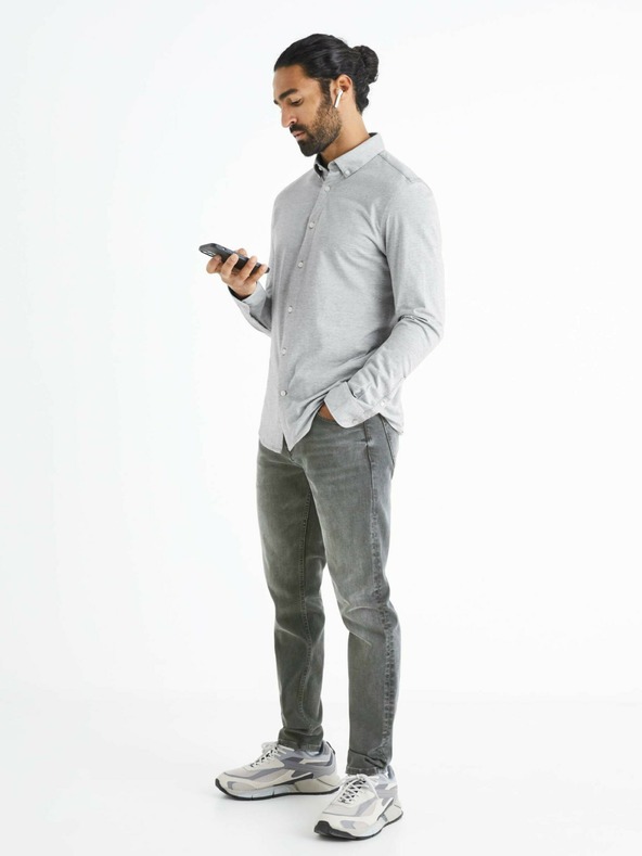 Celio Cămașă Celio Bapik gri deschis pentru bărbați