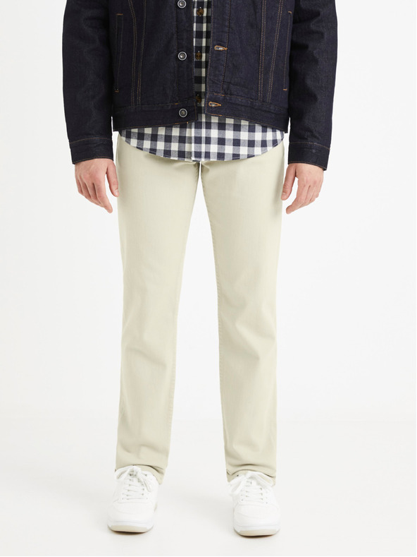 Celio Pantaloni bărbați Cream Celio Vopry1