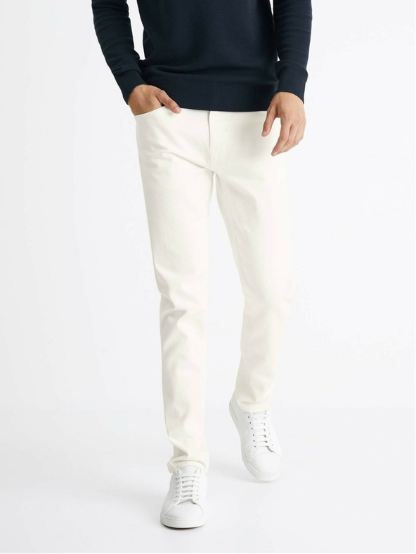 Celio Blugi slim fit crem pentru bărbați Celio Coslim4