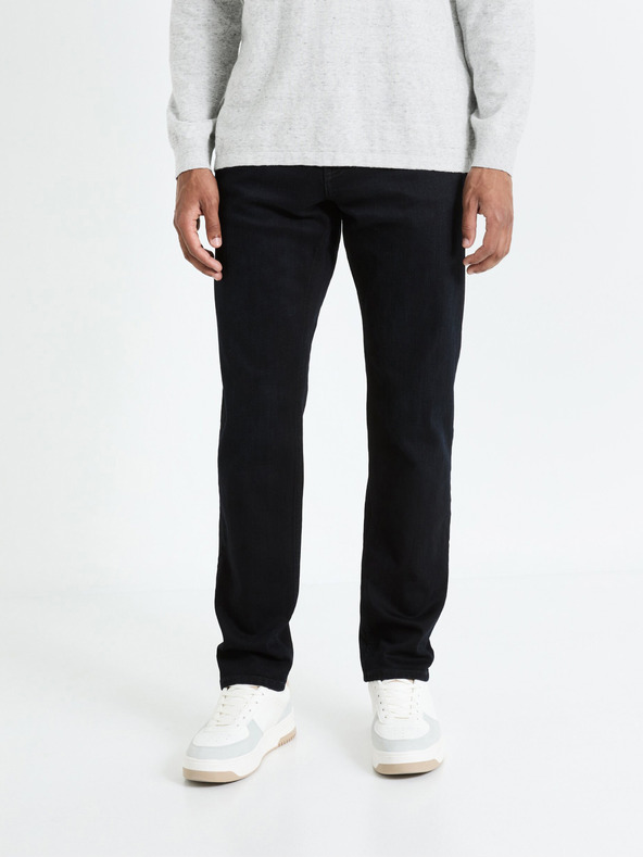 Celio Blugi negri pentru bărbați cu croială dreaptă Celio Fobody15