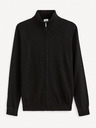 Celio Cardigan bărbătesc negru cu fermoar din amestec de lână Celio Fecardinos