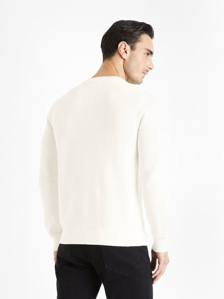 Celio Pulover basic crem pentru bărbați Celio Bepic