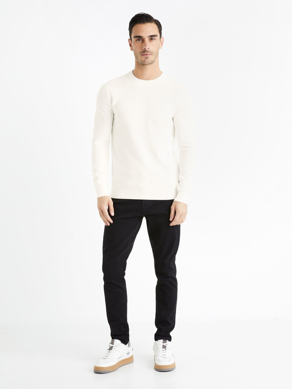 Celio Pulover basic crem pentru bărbați Celio Bepic