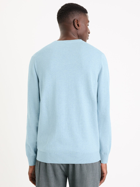 Celio Pulover basic albastru deschis pentru bărbați Celio Decotonv