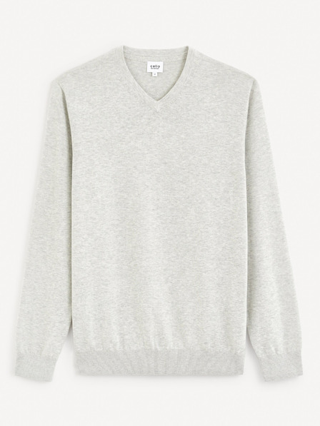 Celio Pulover basic gri deschis pentru bărbați Celio Decoton
