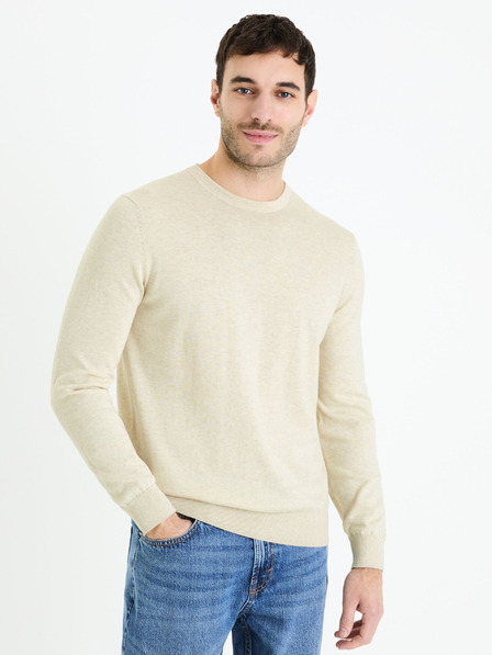 Celio Pulover basic crem pentru bărbați Celio Decoton