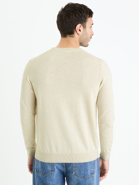 Celio Pulover basic crem pentru bărbați Celio Decoton