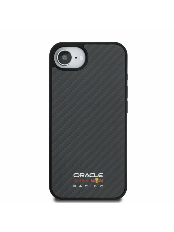 Oracle Red Bull Racing Red Bull Husă Spate MagSafe Carbon cu Logo Strălucitor pentru iPhone 16e Negru