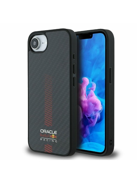 Oracle Red Bull Racing Red Bull Husă Spate MagSafe Carbon Powerbar pentru iPhone 16e Negru