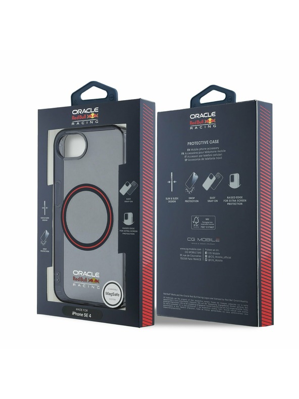 Oracle Red Bull Racing Red Bull Husă Spate MagSafe PC/TPU cu Inel Roșu pentru iPhone 16e Bleumarin