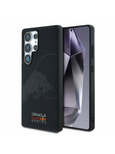 Oracle Red Bull Racing Red Bull Husă din Piele cu Logo Debossat și Plasă MagSafe pentru Samsung Galaxy S25 Ultra Bleumarin