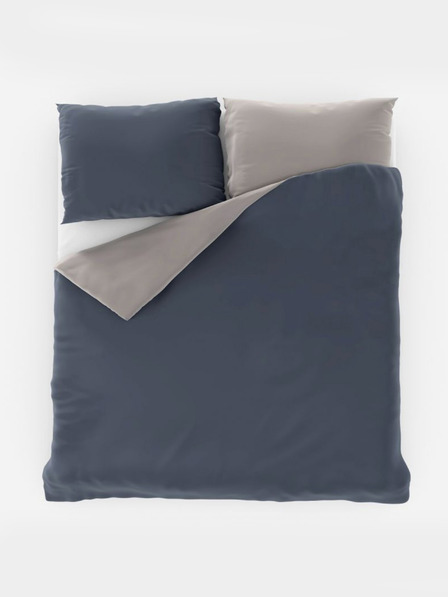 Kvalitex Lenjerie franceză satinată LUXURY COLLECTION 1+2, 200x200, 70x90cm gri închis / gri deschis