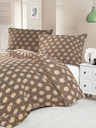 Kvalitex Lenjerie de pat din satin francez Luxury Collection 1+2, 240x200, 70x90cm Carero bej Kvalitex