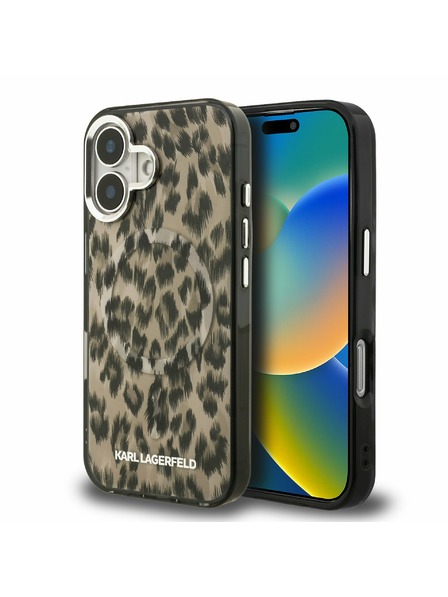 Karl Lagerfeld Karl Lagerfeld IML Leopard MagSafe Carcasă spate pentru iPhone 16 Maro