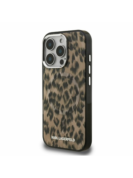 Karl Lagerfeld Karl Lagerfeld IML Leopard MagSafe Carcasă spate pentru iPhone 16 Pro Maro