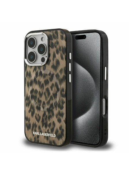 Karl Lagerfeld Karl Lagerfeld IML Leopard MagSafe Carcasă spate pentru iPhone 16 Pro Max Maro