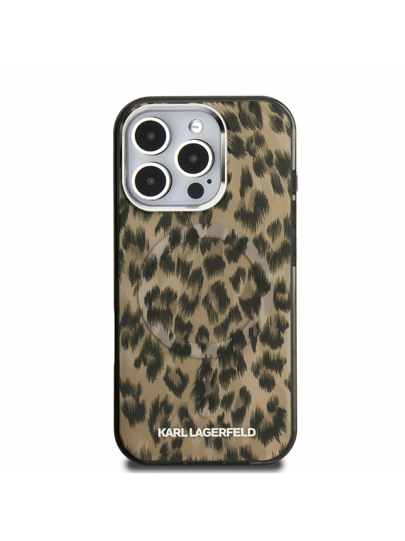 Karl Lagerfeld Karl Lagerfeld IML Leopard MagSafe Carcasă spate pentru iPhone 16 Pro Max Maro