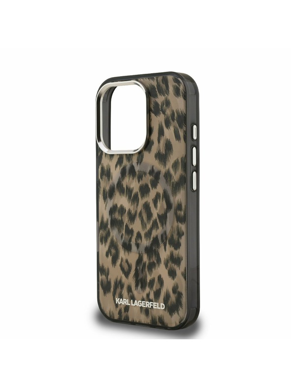 Karl Lagerfeld Karl Lagerfeld IML Leopard MagSafe Carcasă spate pentru iPhone 16 Pro Max Maro