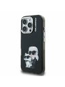 Karl Lagerfeld Karl Lagerfeld IML Aquarelle Karl and Choupette Carcasă Spate pentru iPhone 16 Pro Max Negru