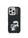 Karl Lagerfeld Karl Lagerfeld IML Aquarelle Karl and Choupette Carcasă Spate pentru iPhone 16 Pro Max Negru