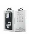 Karl Lagerfeld Karl Lagerfeld IML Aquarelle Karl and Choupette Carcasă Spate pentru iPhone 16 Pro Max Negru