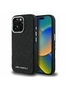 Karl Lagerfeld Karl Lagerfeld Grained PU Repeated Logo MagSafe Carcasă Spate pentru iPhone 16 Pro Negru