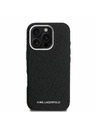 Karl Lagerfeld Karl Lagerfeld Grained PU Repeated Logo MagSafe Carcasă Spate pentru iPhone 16 Pro Negru