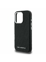 Karl Lagerfeld Karl Lagerfeld Grained PU Repeated Logo MagSafe Carcasă Spate pentru iPhone 16 Pro Negru