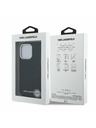 Karl Lagerfeld Karl Lagerfeld Grained PU Repeated Logo MagSafe Carcasă Spate pentru iPhone 16 Pro Negru