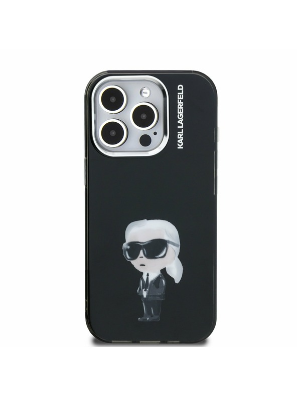 Karl Lagerfeld Karl Lagerfeld IML Aquarelle Karl Carcasă Spate pentru iPhone 15 Pro Negru