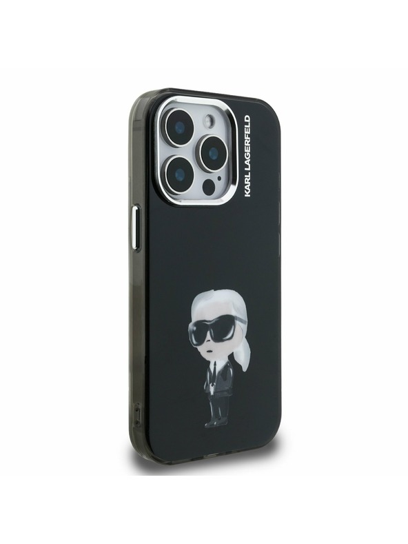 Karl Lagerfeld Karl Lagerfeld IML Aquarelle Karl Carcasă Spate pentru iPhone 15 Pro Negru