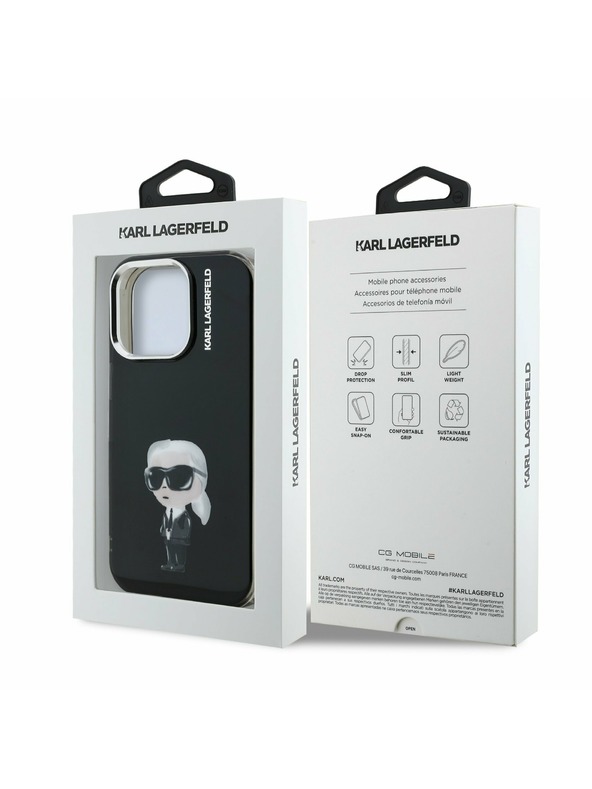 Karl Lagerfeld Karl Lagerfeld IML Aquarelle Karl Carcasă Spate pentru iPhone 15 Pro Negru