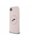 Karl Lagerfeld Karl Lagerfeld Liquid Silicone K&CH Heads MagSafe Carcasă Spate pentru iPhone 16e Roz