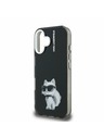 Karl Lagerfeld Karl Lagerfeld IML Aquarelle Choupette Carcasă Spate pentru iPhone 16 Negru