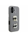 Karl Lagerfeld Karl Lagerfeld Grained PU K&CH Heads Carcasă Spate pentru iPhone 16 Gri