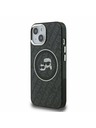 Karl Lagerfeld Karl Lagerfeld IML K&CH Heads Repeated Logo MagSafe Carcasă Spate pentru iPhone 15 Negru