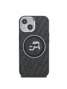 Karl Lagerfeld Karl Lagerfeld IML K&CH Heads Repeated Logo MagSafe Carcasă Spate pentru iPhone 15 Negru