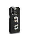 Karl Lagerfeld Karl Lagerfeld Grained PU K&CH Heads Carcasă Spate pentru iPhone 15 Pro Max Negru