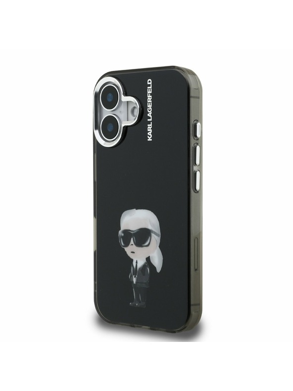 Karl Lagerfeld Karl Lagerfeld IML Aquarelle Karl Carcasă Spate pentru iPhone 16 Negru