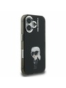 Karl Lagerfeld Karl Lagerfeld IML Aquarelle Karl Carcasă Spate pentru iPhone 16 Negru