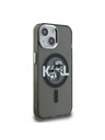 Karl Lagerfeld Karl Lagerfeld IML Glitter Karl and Choupette Sketch MagSafe Carcasă Spate pentru iPhone 15 Negru