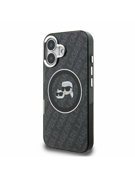 Karl Lagerfeld Karl Lagerfeld IML K&CH Heads Repeated Logo MagSafe Carcasă Spate pentru iPhone 16 Negru