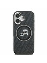 Karl Lagerfeld Karl Lagerfeld IML K&CH Heads Repeated Logo MagSafe Carcasă Spate pentru iPhone 16 Negru