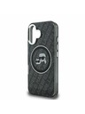 Karl Lagerfeld Karl Lagerfeld IML K&CH Heads Repeated Logo MagSafe Carcasă Spate pentru iPhone 16 Negru