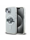 Karl Lagerfeld Karl Lagerfeld IML Sclipici Karl and Choupette Sketch MagSafe Carcasă spate pentru iPhone 15 Transparent