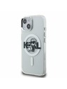 Karl Lagerfeld Karl Lagerfeld IML Sclipici Karl and Choupette Sketch MagSafe Carcasă spate pentru iPhone 15 Transparent