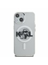 Karl Lagerfeld Karl Lagerfeld IML Sclipici Karl and Choupette Sketch MagSafe Carcasă spate pentru iPhone 15 Transparent