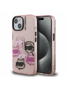 Karl Lagerfeld Karl Lagerfeld IML Multi K&CH Heads Carcasă spate pentru iPhone 15 Pink