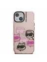 Karl Lagerfeld Karl Lagerfeld IML Multi K&CH Heads Carcasă spate pentru iPhone 15 Pink