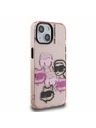 Karl Lagerfeld Karl Lagerfeld IML Multi K&CH Heads Carcasă spate pentru iPhone 15 Pink